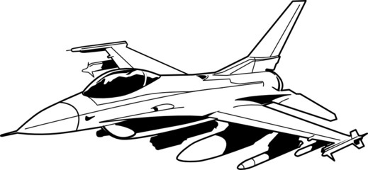 Jet Fighter aircraft, vector illustration