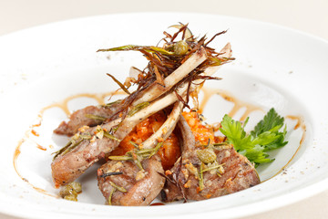 Grilled meat ribs