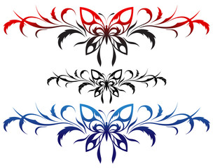 Butterflies with a flower pattern, tattoo