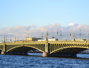 Naklejka na ściany i meble Trinity Bridge in St.Petersburg