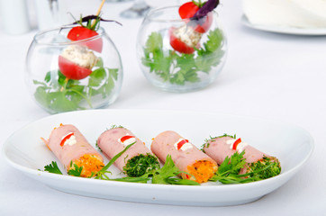 Canapes served in the plate