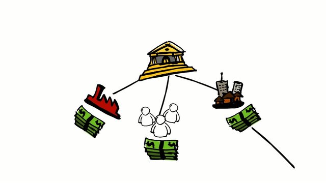 World market bank flow trade globalization animation