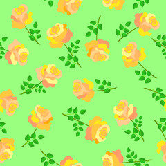 creamy-pink and yellow roses seamless texture