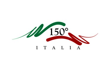 Background anniversary of 150 years Italy