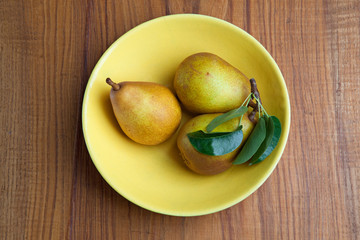 Yellow Bowl With Pears