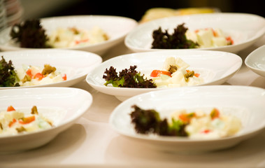served restaurant table
