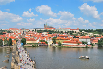 Obraz premium Vltava river and Prague Castle