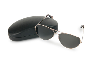 Elegant sunglasses isolated on white