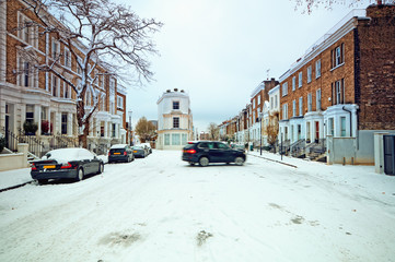 Street in Notting Hill  at Winter
