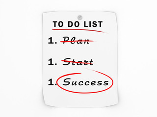 To do list business success concept