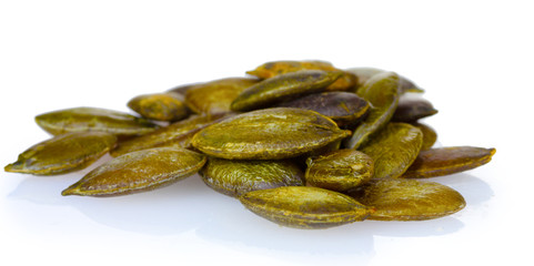 pumpkin seeds isolated on white