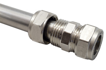 Water pipe union with nut isolated on white