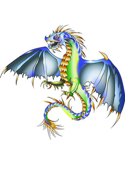 saphirblauer Flugdrache