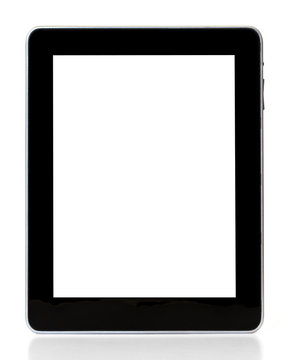 digital tablet over white background