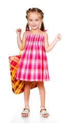 little girl with the package