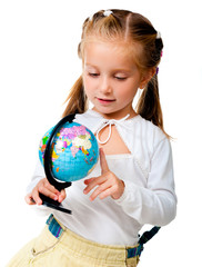 girl with globe