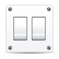 Dual light switch isolated over white background