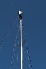 Obraz premium sailor on mast