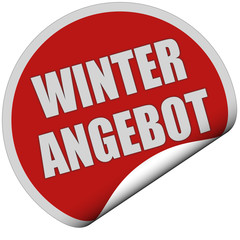 Sticker rot rund curl unten WINTER ANGEBOT
