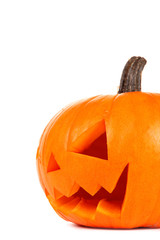 Halloween pumpkin on white