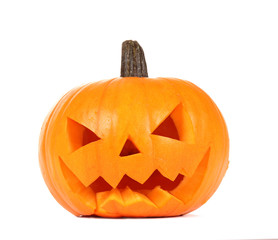 Halloween pumpkin on white