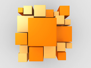 3d orange abstract background