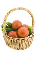 Basket with vegetables.
