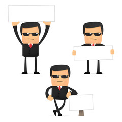 set of funny cartoon security