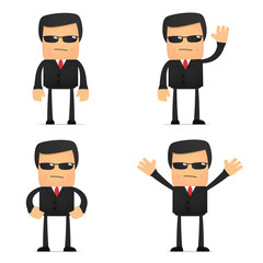 set of funny cartoon security