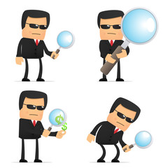 set of funny cartoon security