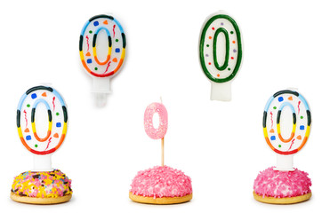 Birthday candles isolated on the white