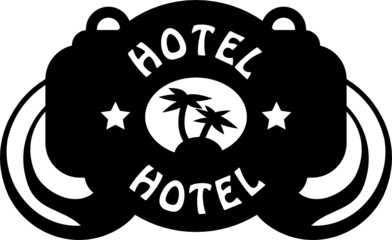 Tropical hotel sign, vector illustration