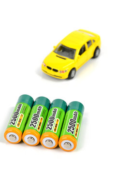 Batteries and toy car