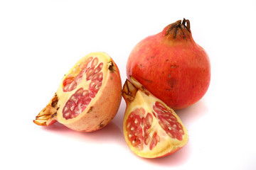Pomegranate fruit on white background