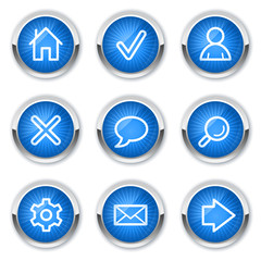 Basic web icons, blue buttons