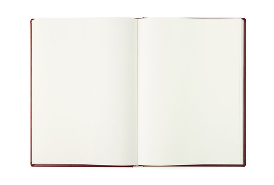 Opened blank book with clipping path