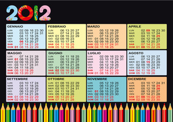 Calendario 2012 col nero