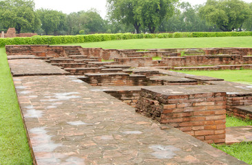 View from the wall of monastery ruins at Sarnath