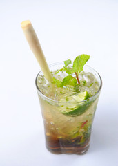 Mojito cocktail on white background