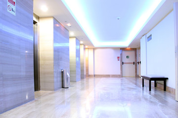 Fresh Clean Brightly Lit Hotel Elevator Lobby (Brandable)