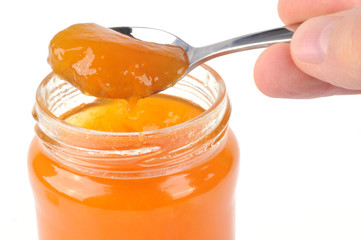 Cuiller de confiture d'abricot