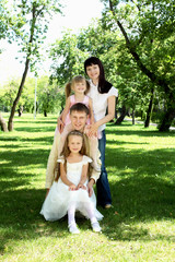 Obraz premium Family together in the park