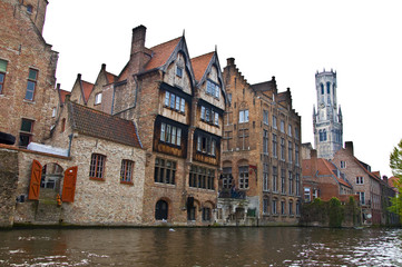 Fototapeta na wymiar Classic view of channels of Bruges. Belgium.