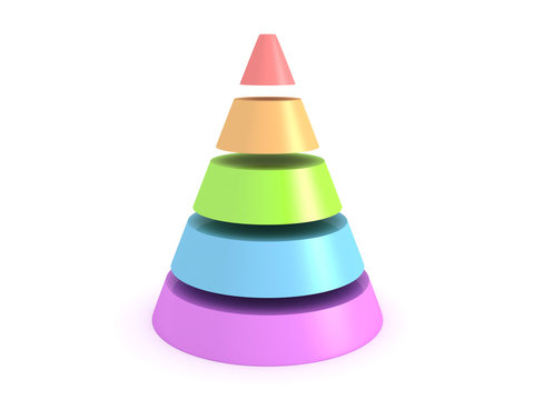 colorful shiny cone on white background