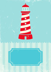 Retro illustration lighthouse