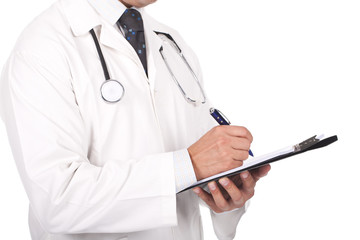 doctor writing prescriptions