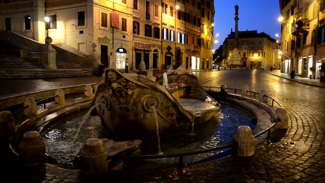 Fontana della Barcaccia, Piazza di Spagna, Roma