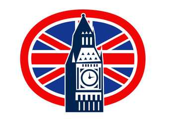 London Big Ben British Union Jack flag