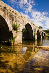 Fototapeta na wymiar Roman bridge of Ponte do Porto, Braga, in the north of Portugal