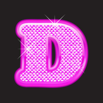 D Letter Pink Bling Girly